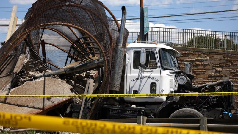 Collapsed pedestrian bridge
