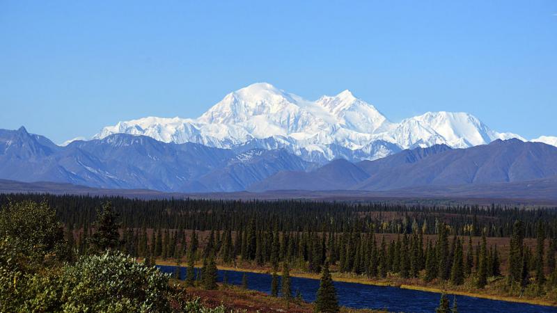 View of Denali in Denali National Park, Alaska in 2015