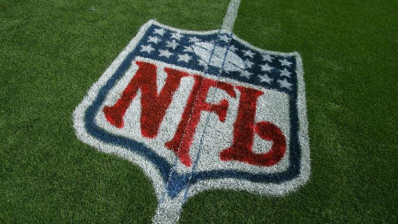 NFL logo on field in Denver, Colorado in 2007
