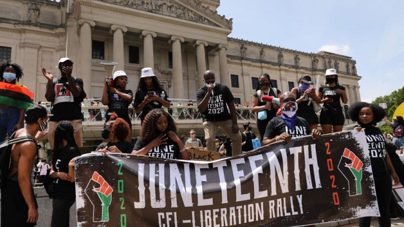 Black Lives Matter and Juneteenth march in New York City.