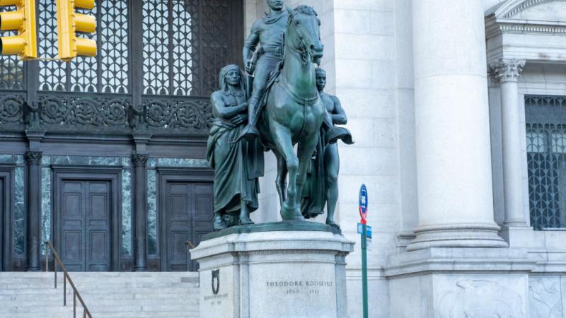 Statue of the former President Theodore Roosevelt.