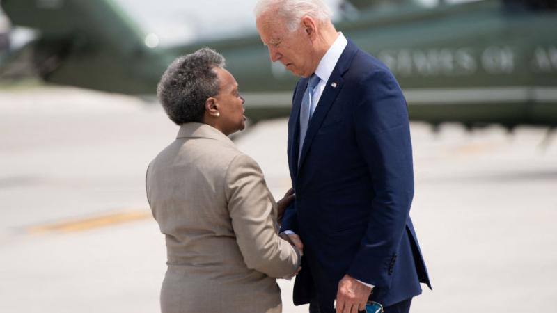 US President Joe Biden andChicago Mayor Lori Lightfoot.