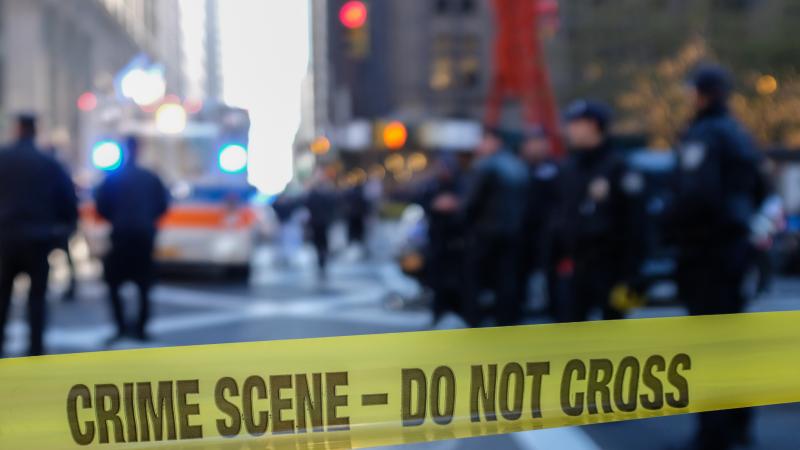 Police Line stock photo.