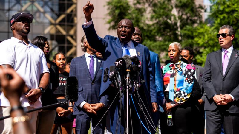 ttorney Ben Crump (C) joins the family of George Floyd for a press conference outside the Hennepin County Government Center after the sentencing of Derek Chauvin on June 25, 2021 in Minneapolis, Minnesota