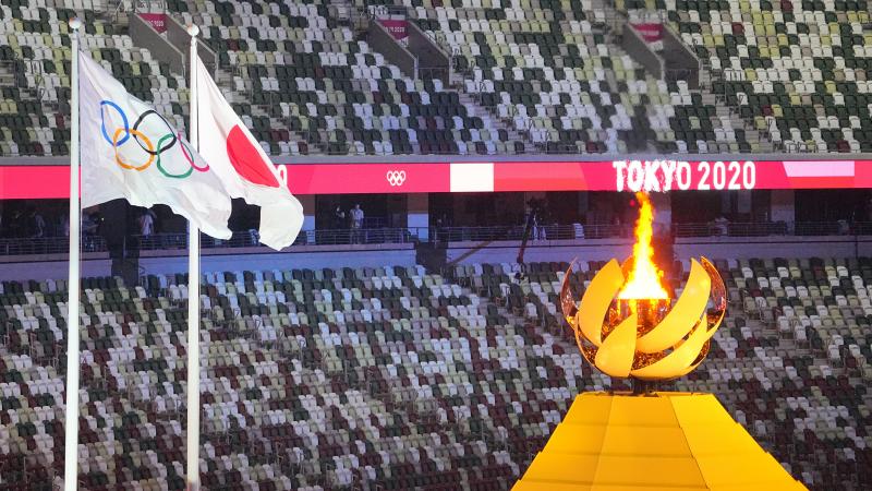 24 July 2021, Japan, Tokio: Olympia: Opening ceremony in the Olympic Stadium.