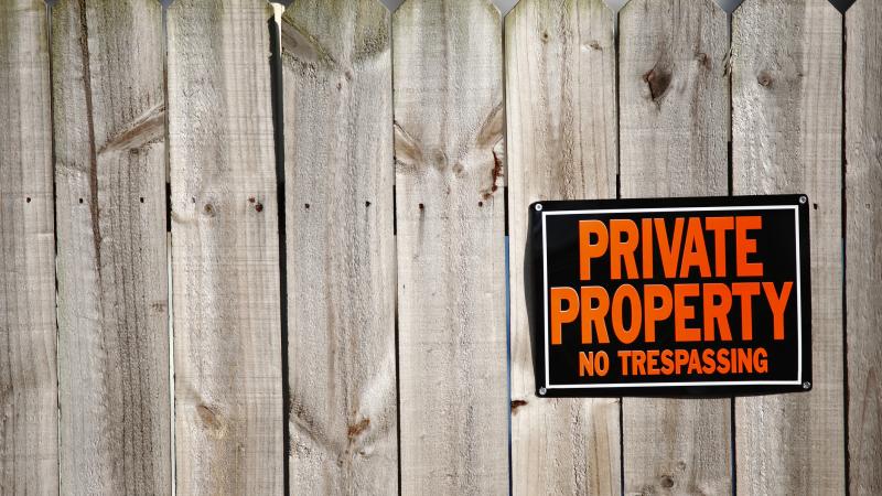 A "No Trespassing" sign