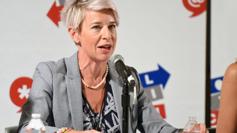 British conservative Katie Hopkins speaks at Politicon.