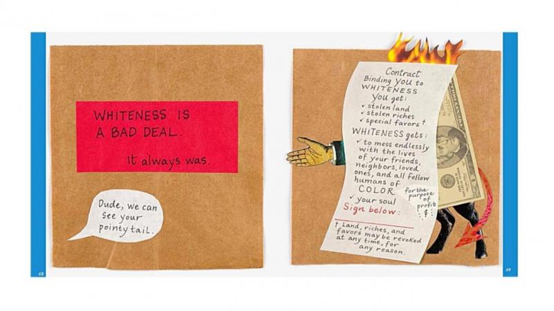 Whiteness contract from book "Not My Idea," used in District 65 lessons