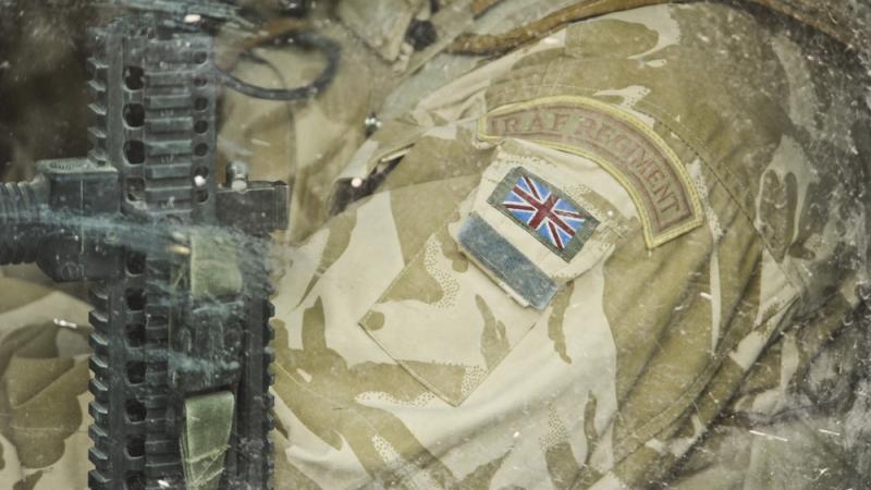 A member of Britain's Royal Air Force, serving in Afghanistan 