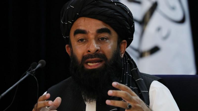 Taliban spokesperson Zabihullah Mujahid holds a press conference in Kabul, Afghanistan on September 06, 2021.