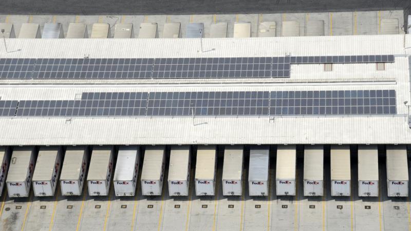 A FedEx shipping depot