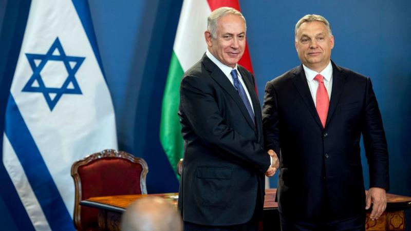 Hungarian PM Orban and then-Israeli PM Netanyahu