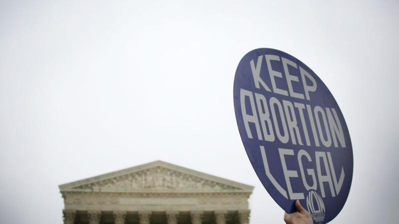 A pro-abortion protest outside the Supreme Court