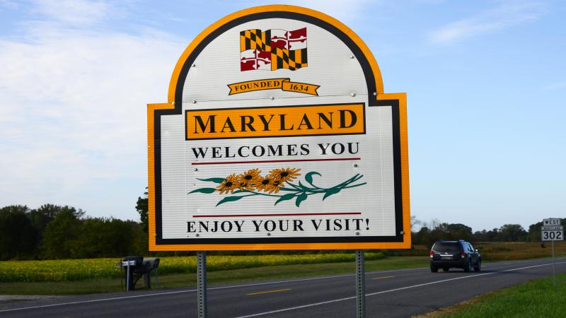 A welcome sign in Maryland