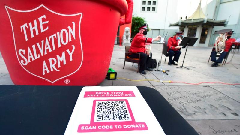 he Salvation Army band plays in the forecourt of the TCL Chinese Theater in Hollywood, California
