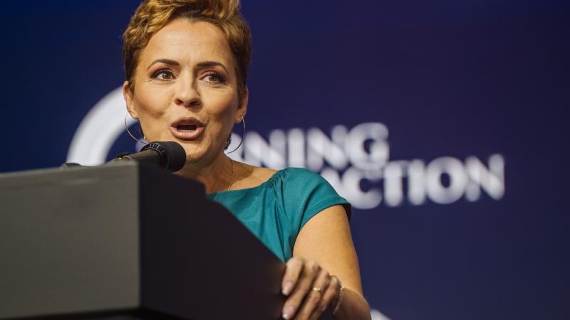 Former Fox News Anchor Kari Lake speaks during the Rally To Protect Our Elections conference on July 24, 2021 in Phoenix, Arizona.