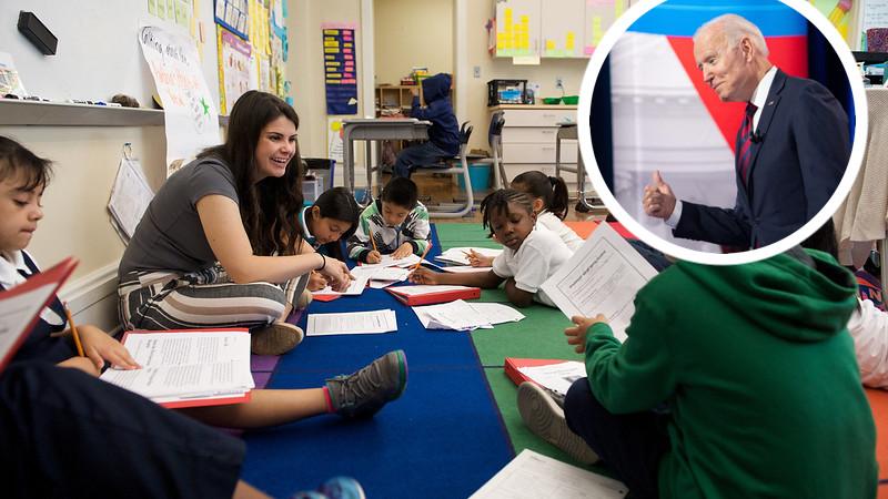 Teacher, Students, Insert: President Joe Biden, Cincinnati, Ohio, July 21, 2021. 