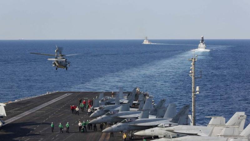 USS Abraham Lincoln in the Strait of Hormuz