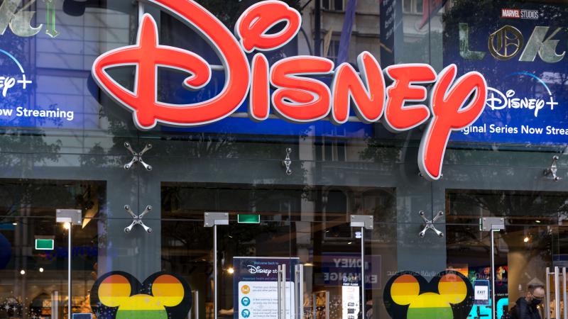 Disney store windows seen decorated with rainbow colors at the Oxford Circus in London. June is traditionally Pride month in the UK.