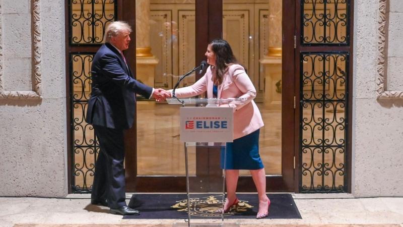 Congresswoman Elise Stefanik (R-N.Y.) and Donald Trump at Mar-a-Lago