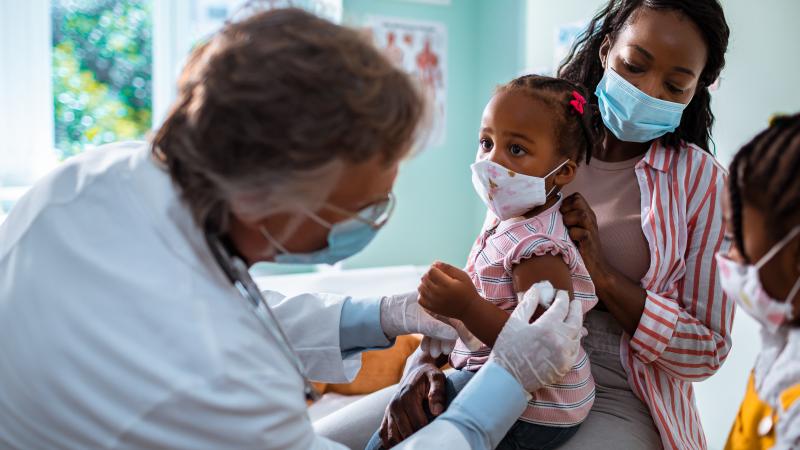 Child receives vaccine