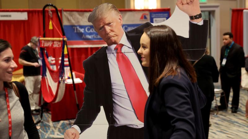 A Trump cutout at CPAC in Orlando, Florida, Feb. 24, 2022