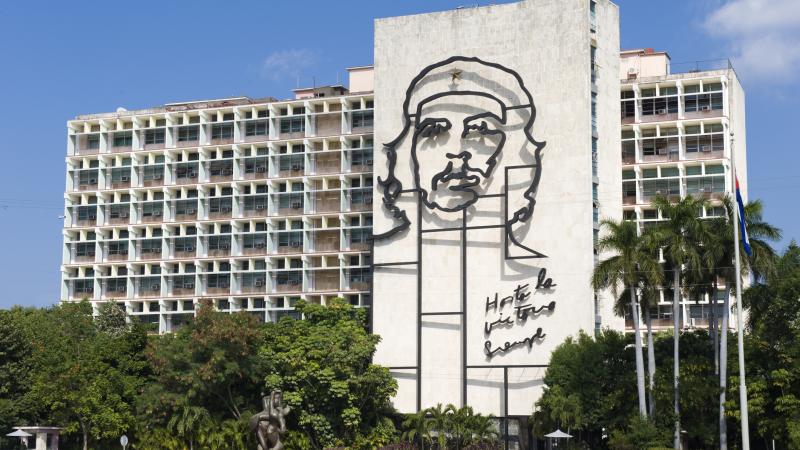 A stylization of Che Guevara in Havana's Plaza de la Revolucion
