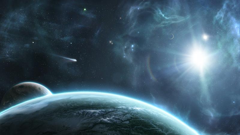 Artistic conception of planets orbiting a star