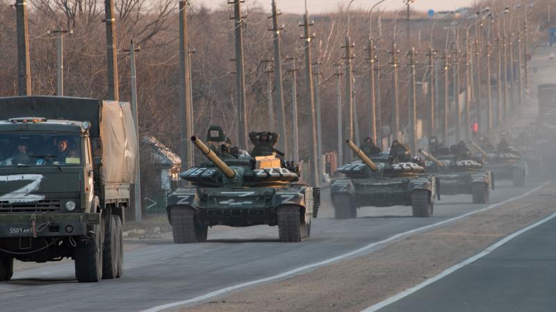 Russian tanks marked with Z, March 23, 2022