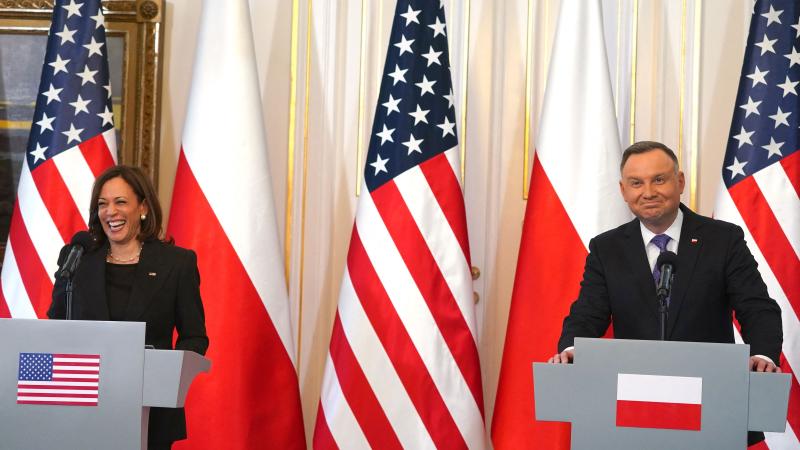 U.S. Vice President Kamala Harris and Polish President Andrzej Duda 