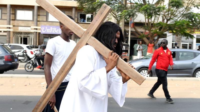 Crucifixion reenactment, Senegal, April 19, 2019