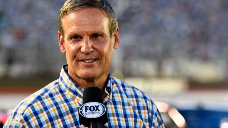 Tennessee Governor Bill Lee gives the command to start engines prior to the NASCAR Cup Series All-Star Race