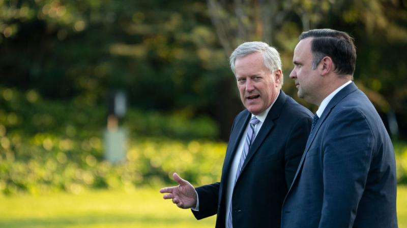 Mark Meadows and Dan Scavino at the White House, Sept. 2020