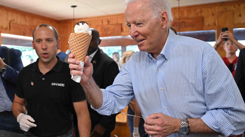 Joe Biden, Ice Cream, Traverse City, Mich., July 3, 2021