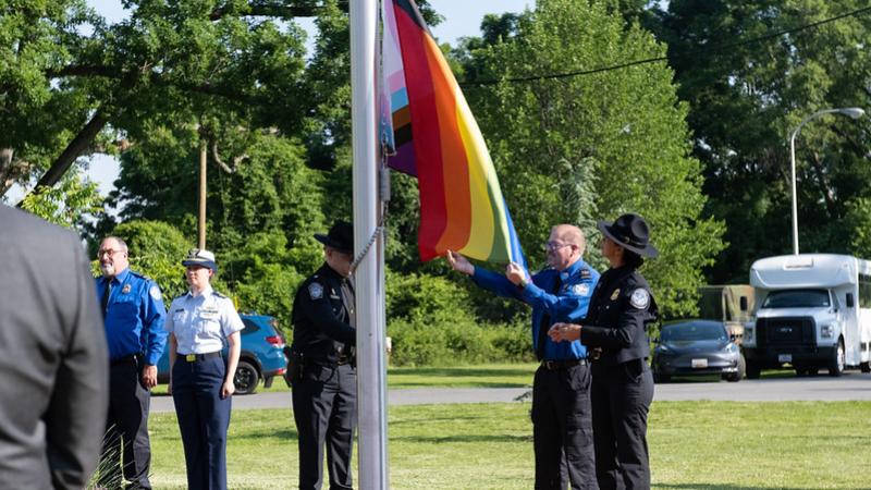 Pride flag, DHS headquarters, Washington, D.C., June 1, 2022
