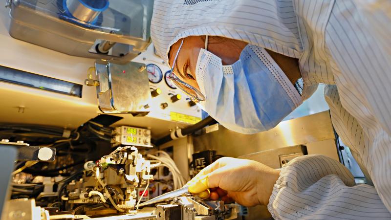 Computer chip factory, Suqian, China, April 19, 2022