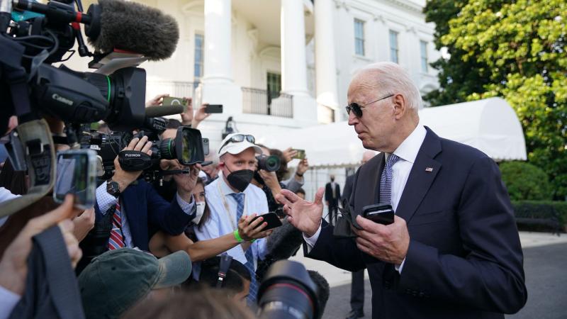 Joe Biden with reporters, Washington D.C., July 30, 2021
