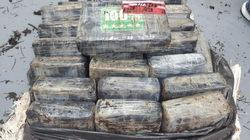 The bricks of cocaine discovered at the Florida Keys