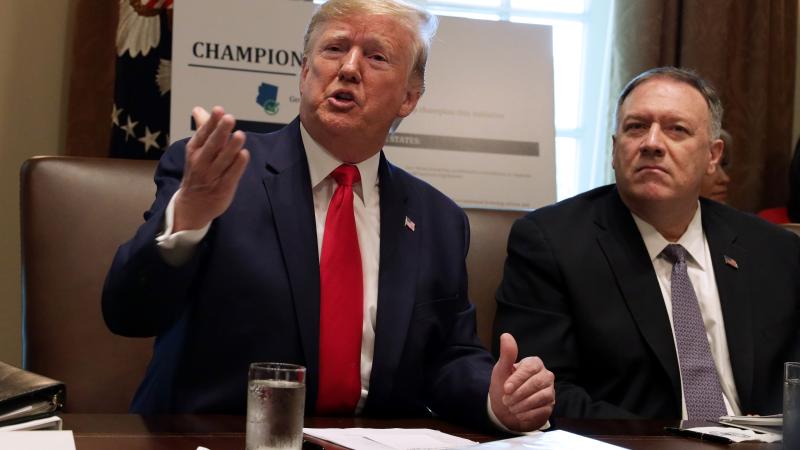 Donald Trump, Mike Pompeo, Oct. 21, 2019, Washington, D.C.