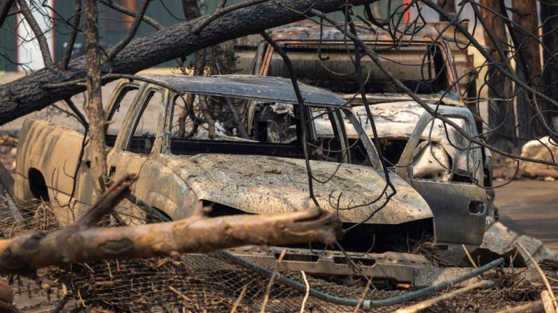 Vehicles burned from the McKinney fire, Aug. 3, 2022