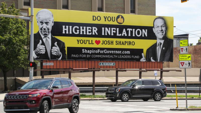 A billboard opposing PA Democratic gubernatorial candidate Josh Shapiro, Aug. 5