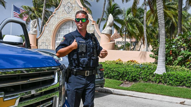 Police officer, Mar-a-Lago, Florida, Aug. 8, 2022