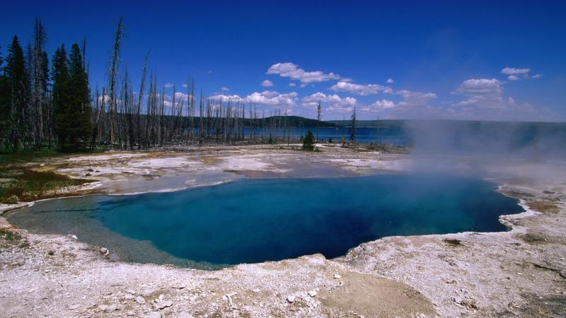 Abyss Pool thermal pool, West Thumb Geyser Basin, Yellowstone National Park.