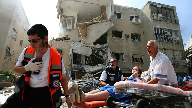 Hezbollah rocket attack, Haifa, Israel, July 17, 2006