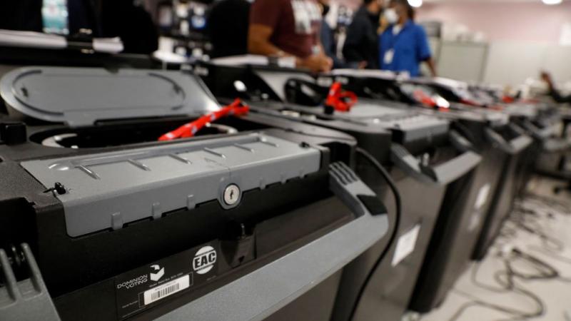 Dominion voting machines in Detroit, July 2022