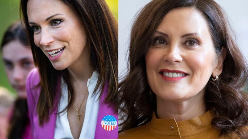 Tudor Dixon and Gretchen Whitmer