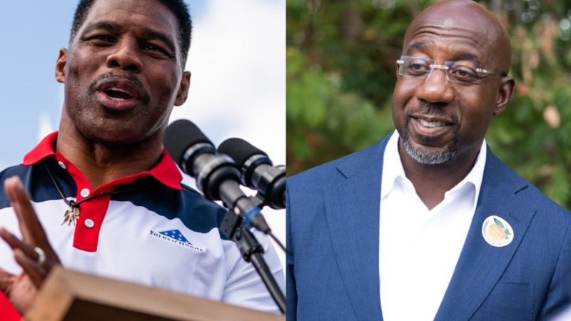 Herschel Walker and Sen. Raphael Warnock, Oct. 2022