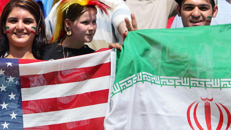 Iran, U.S. flags, World Cup, Germany, June 21, 2006