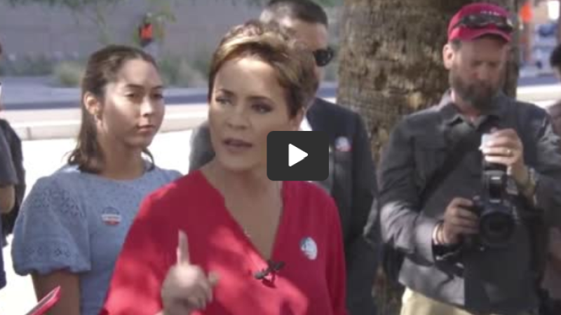 Kari Lake addresses reporters in Maricopa County, Arizona