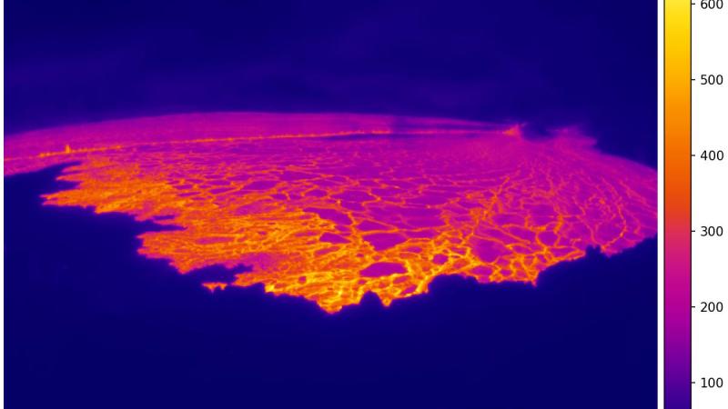 Thermal camera volcano, Hawaii